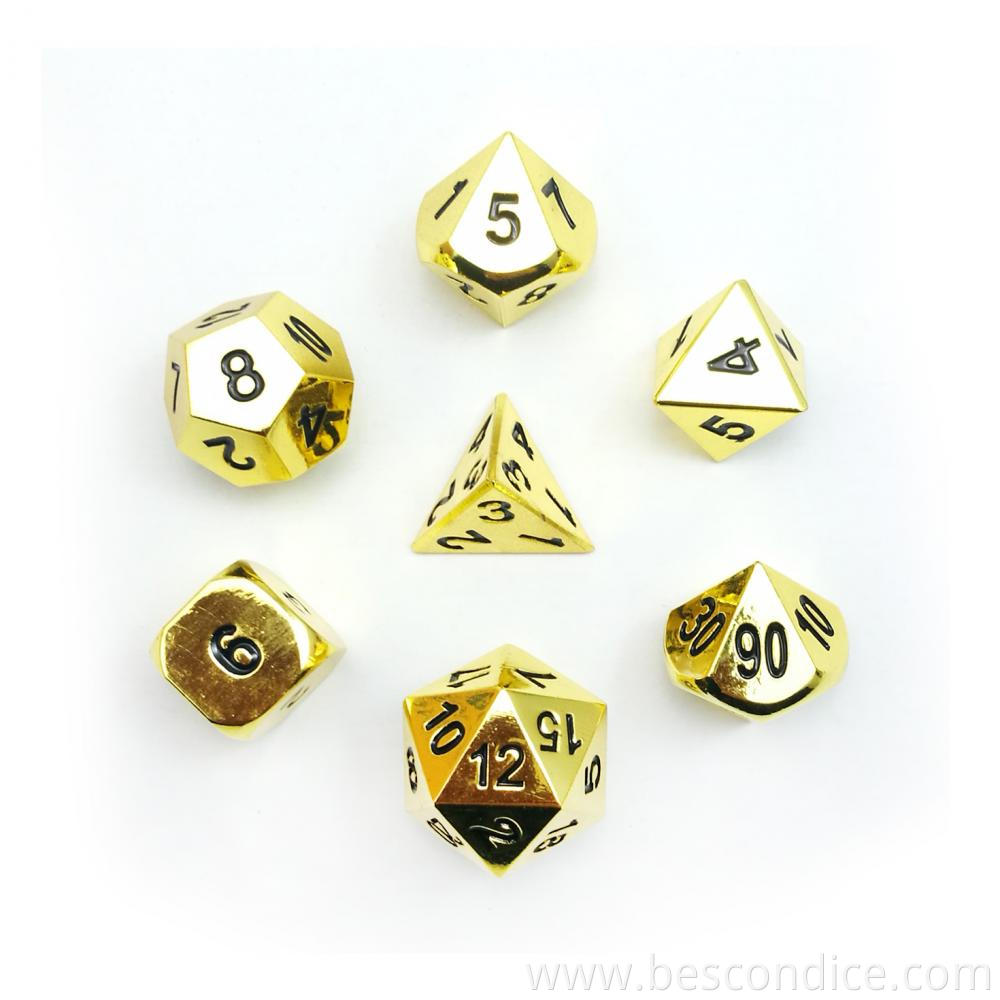 Golden Solid Metal Dice For Dnd Game 2 Golden Solid Metal Dice For Dnd Game 2